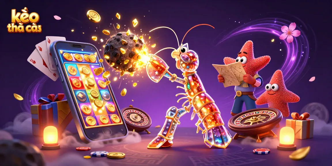 Engage with kèo nhà cái as the galactic samurai mantis shrimp battles for golden gems amidst dynamic gambling action.